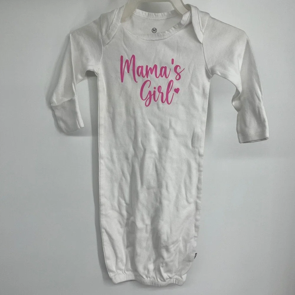 Honest Baby Girls Organic Cotton‎ Long Sleeve Sleep Sack Gown Mama's Girl Pink